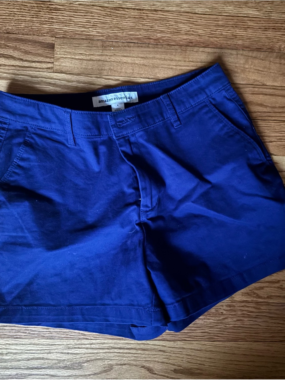 Amazon Essentials Women's Deep Blue Cotton-Blend Shorts